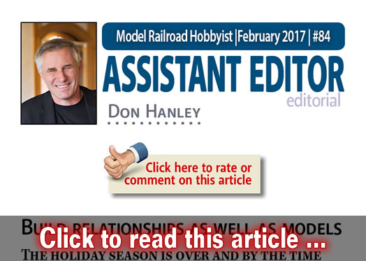 Assistant Editor's thoughts: Remember relationships - Model trains - MRH editorial February 2017