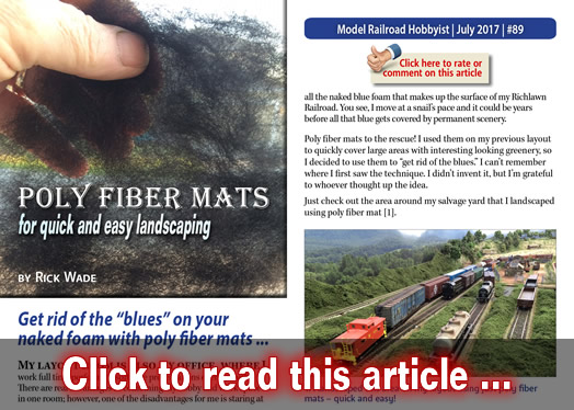 Poly fiber mats - Model trains - MRH article July 2017