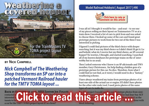 Weathering a covered hopper - Model trains - MRH article August 2017