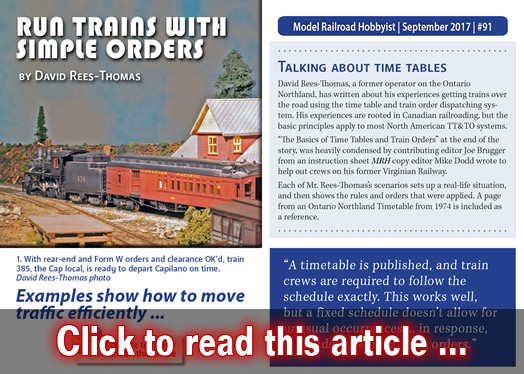 Run trains with simple orders - Model trains - MRH article September 2017