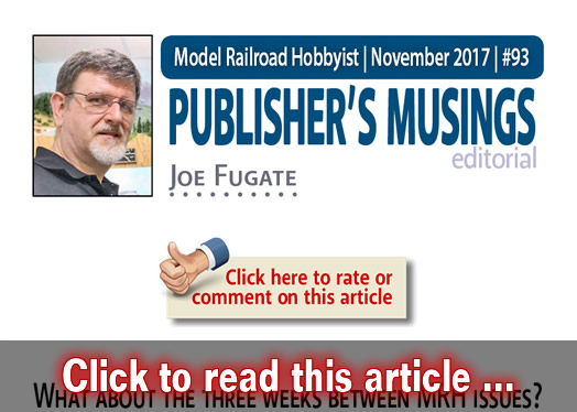 What about the 3 weeks between issues? - Model trains - MRH editorial November 2017