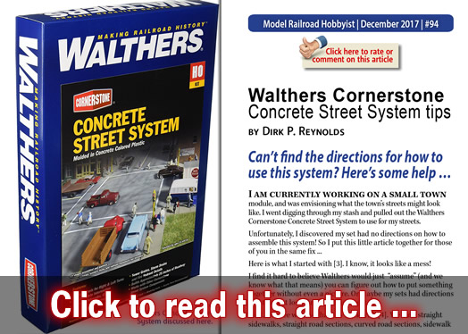 Walthers Cornerstone Concrete Street System tips - Model trains - MRH article December 2017