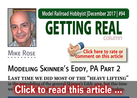 Getting Real: Modeling Skinner's Eddy: 2 - Model trains - MRH column December 2017