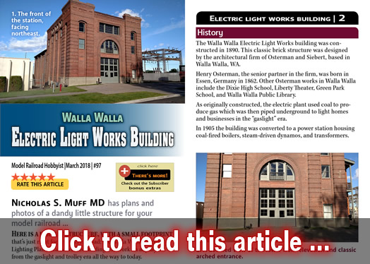 Walla Walla Electric Light Works - Model trains - MRH article March 2018