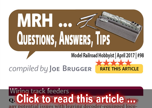 MRH Q-A-T: Track feeders, pushing cabooses,  ? - Model trains - MRH column April 2018