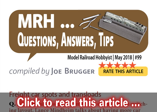 MRH Q-A-T: Car spots, painting MOW cars,  ? - Model trains - MRH column May 2018