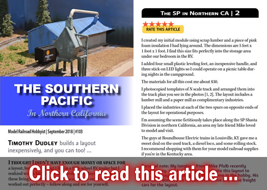 The Southern Pacific in Northern CA - Model trains - MRH article September 2018