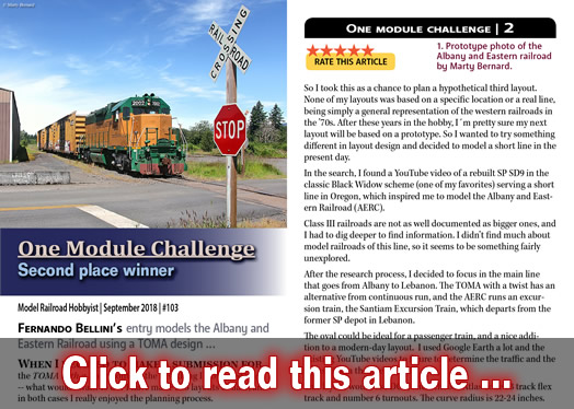 One Module Challenge - Second place winner - Model trains - MRH article September 2018