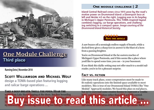 TOMA contest 3rd place - Logging &amp; barge layout - Model trains - RE editorial November 2018