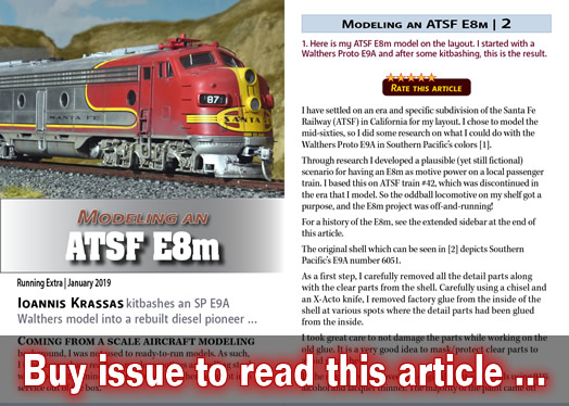 Modeling an E8m - Model trains - MRH-RE feature January 2019