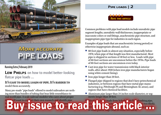 More accurate pipe loads - Model trains - MRH-RE article February 2019