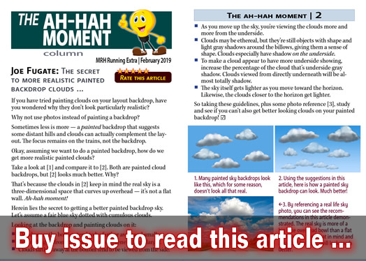 Ah-hah Moment: More realistic painted clouds - Model trains - MRH-RE feature February 2019