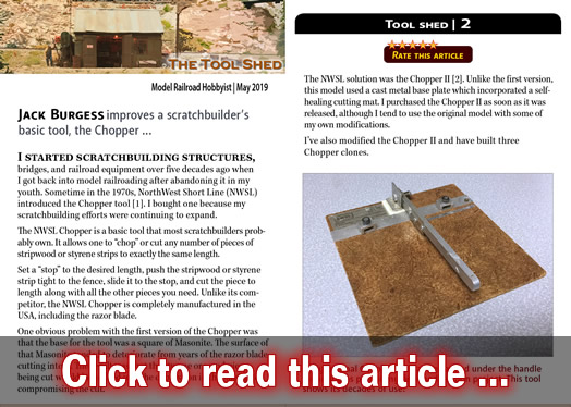 Tool shed: Chopper improvementsl - Model trains - MRH article May 2019