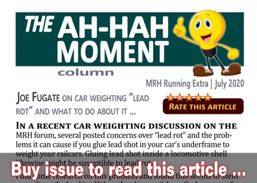 Ah-hah Moment: Fixing lead rot - Model trains - MRH feature July 2020