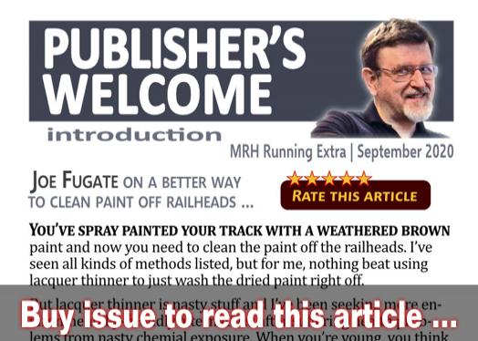 Publishers Welcome: Remove paint from railheads easily - Model trains - MRH editorial September 2020