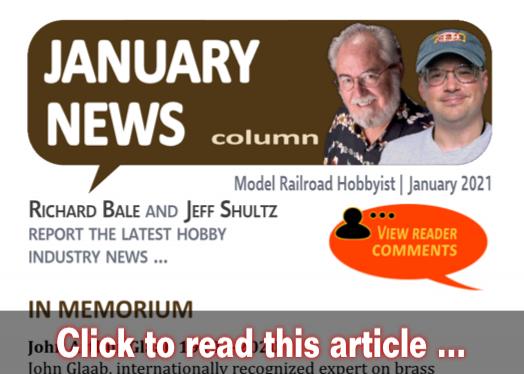 January 2021 news - Model trains - MRH column January 2021