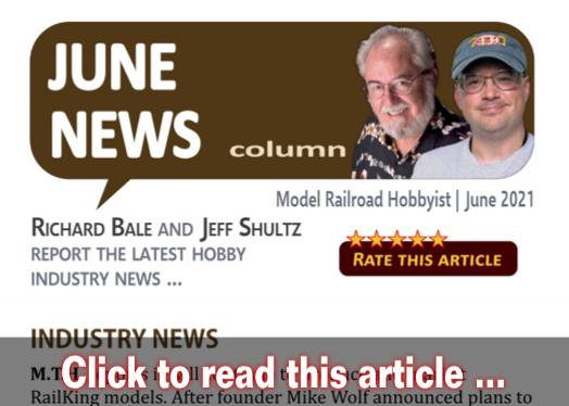 June 2021 news - Model trains - MRH column June 2021