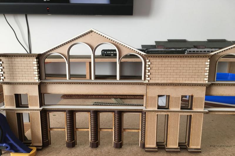 Laser guided, computer controlled model railroad Model Railroad