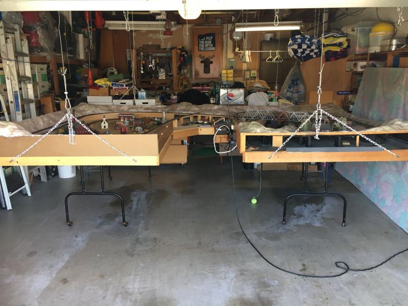 Pulley system for hoisting layout out of way Model Railroad Hobbyist