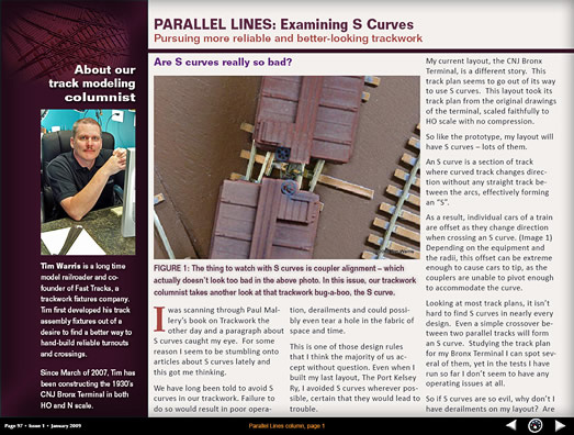 Parallel Lines column - MRH Issue 1 - January 2009